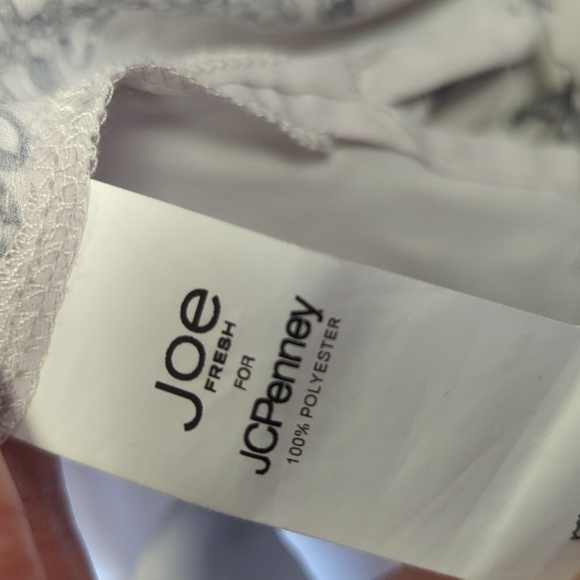 Joe Fresh Jewel Print Blouse Gray S causal Business casual preppy chiffon - Picture 7 of 8